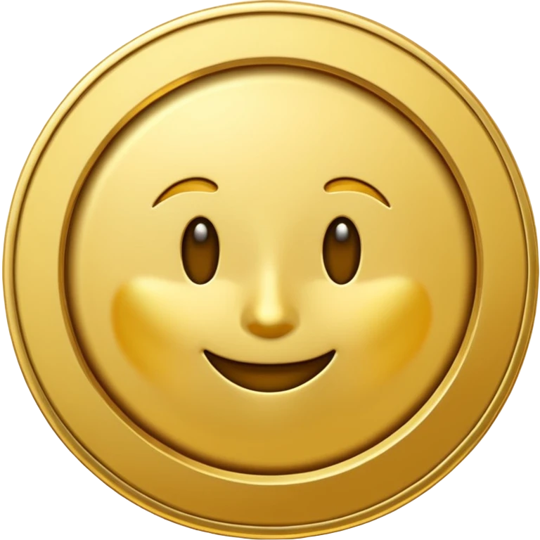 gold coin, embossed edge, emoji style, no text emoji