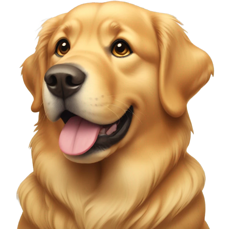 Fat golden retriever with fat neck emoji