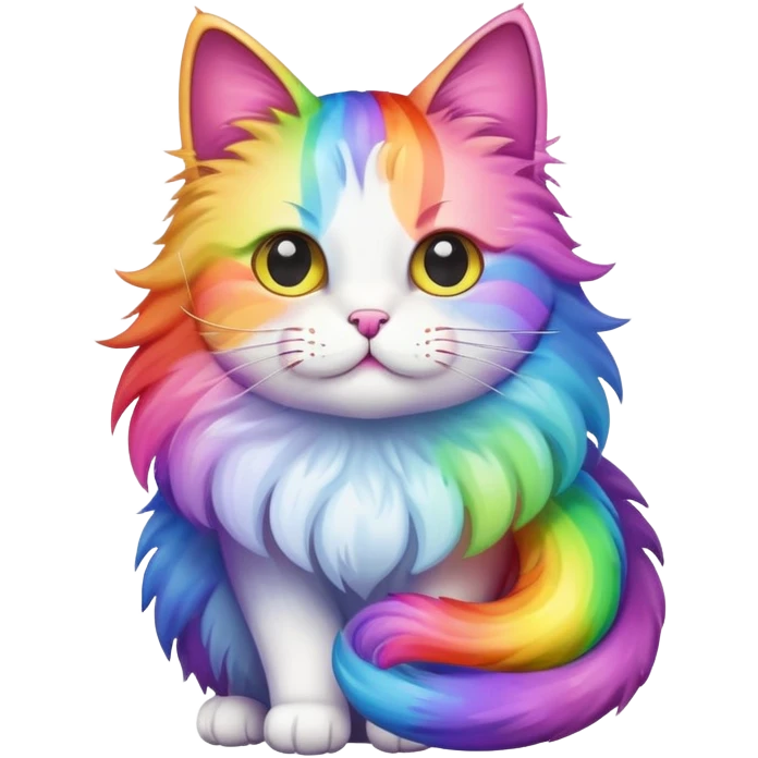 Cat on a rainbow emoji