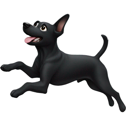 Black dog doing backflip  emoji