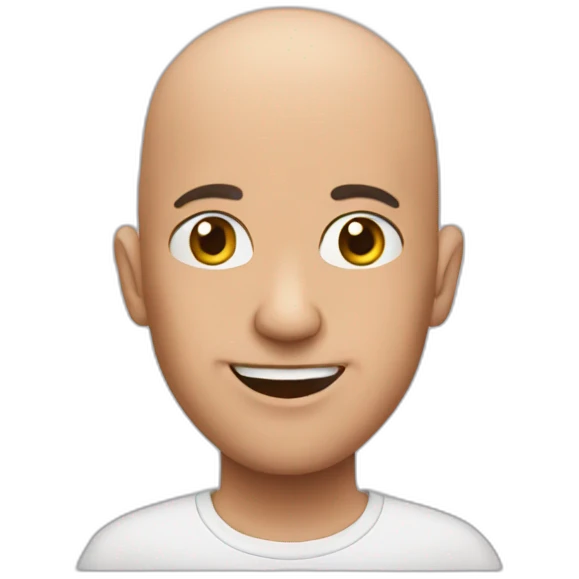 crazy bald emoji