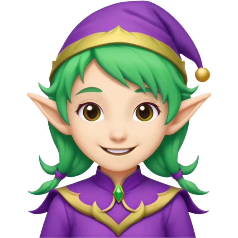 green hair elves, wearing purple  emoji