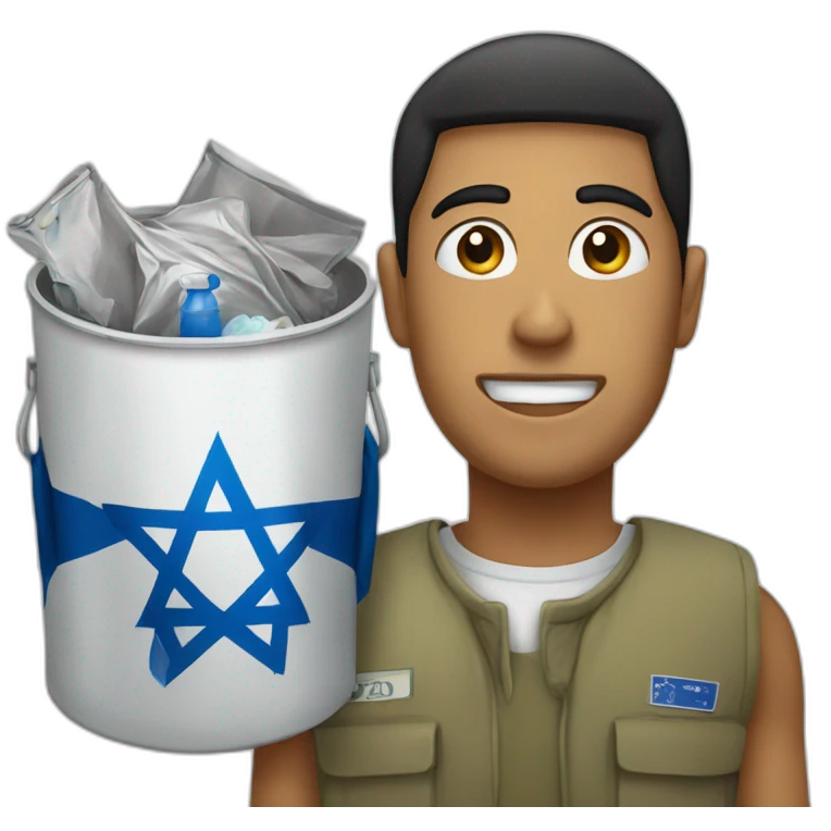 Israel and trash emoji