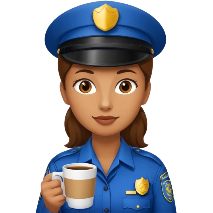 police woman holding coffe emoji