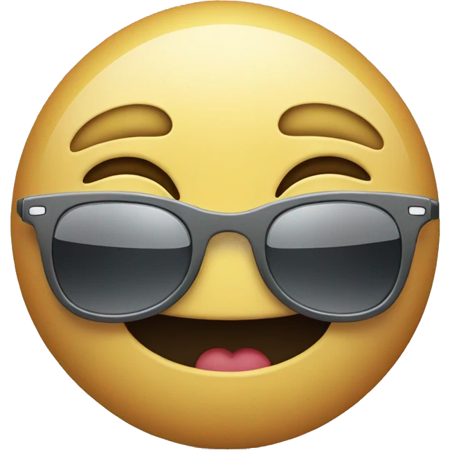 Smiley face biting his lip with sunglasses on.  emoji