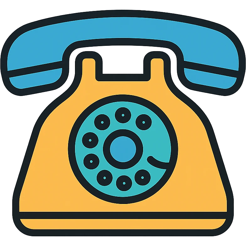 color outline icon of an old rotary phone emoji