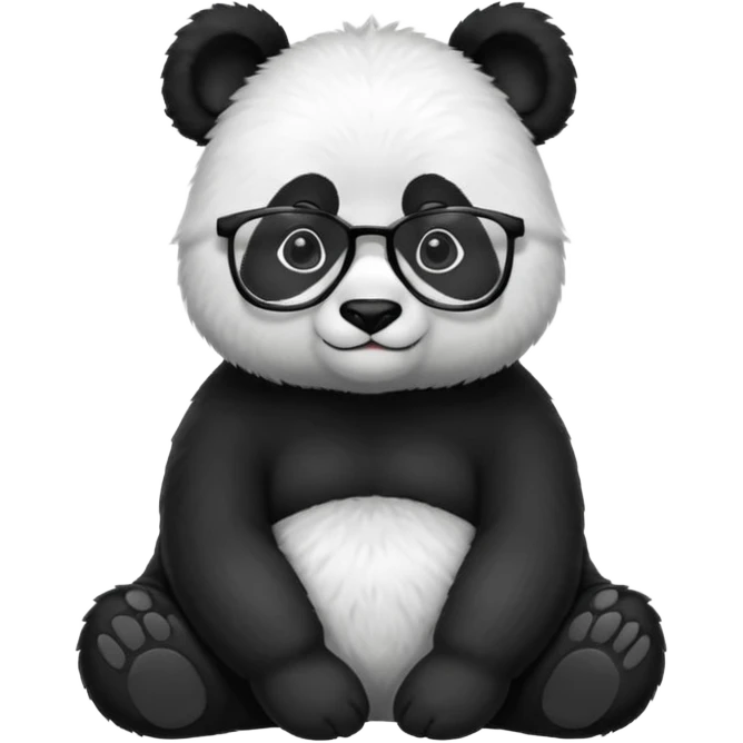 panda sit alone with glasses full body emoji