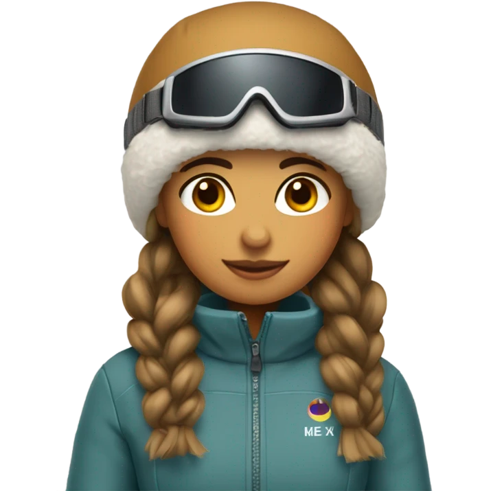 Chica con cabello corto marrón ski outfit emoji