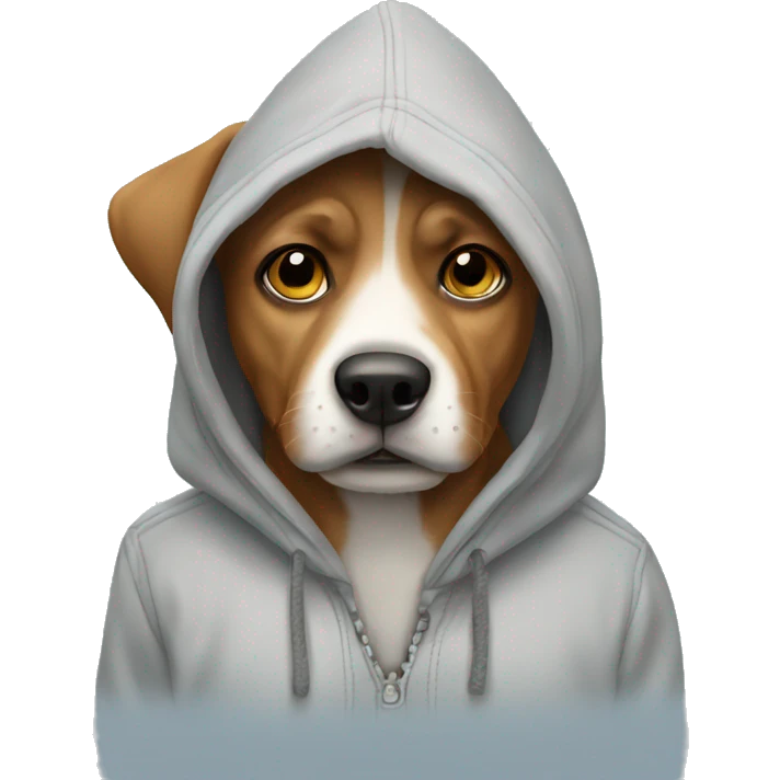Dog wearing hoodie emoji