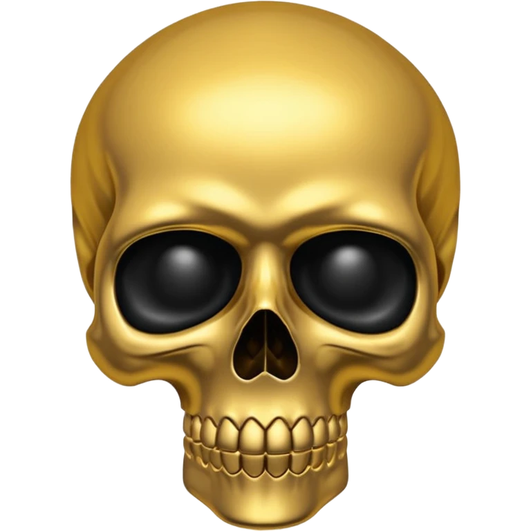 💀 gold skull bottom half for nose and jaw and black top half is black for forehead  emoji
