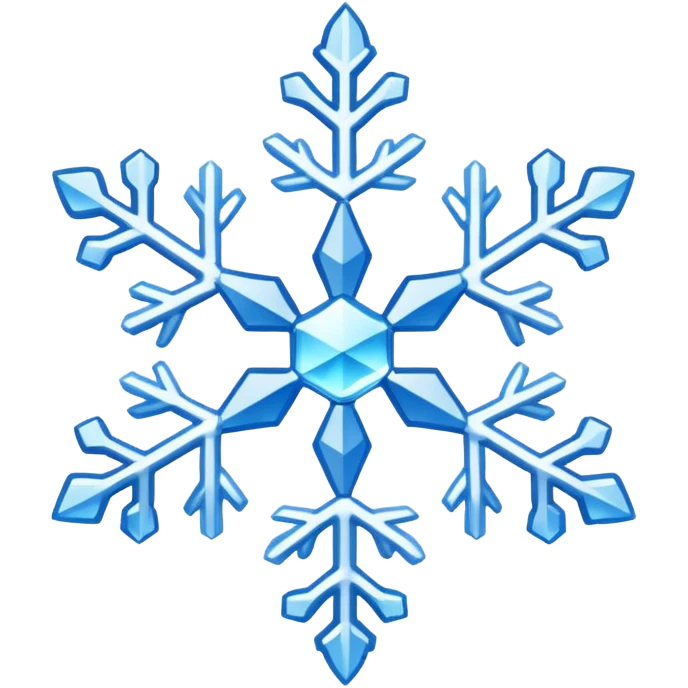 white snowflake with blue snowflake emoji