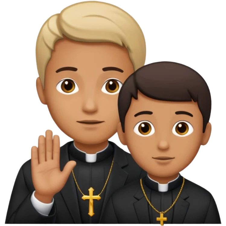 Chico confesándose con un sacerdote  emoji
