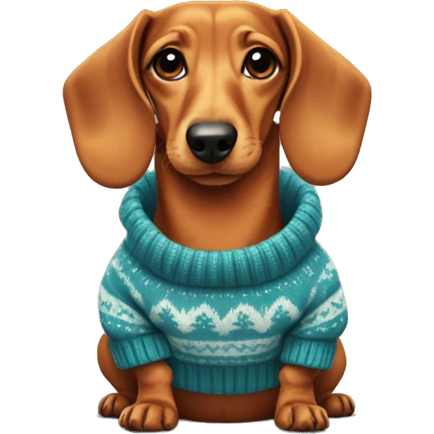dachshund in a sweater emoji