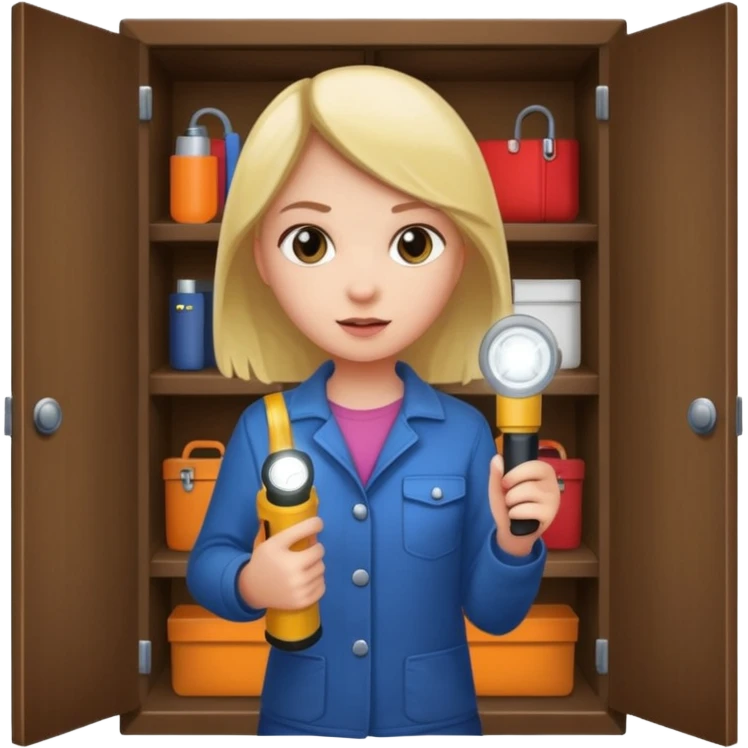 Girl with flashlight in closet emoji