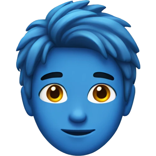 Boy with long blue hair emoji