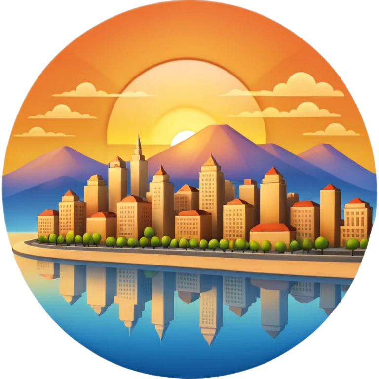sun rising over  acity emoji