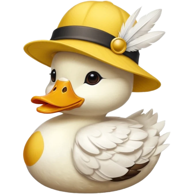 Duck with propeller hat emoji