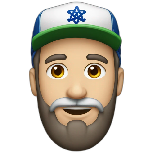 jewish man with beard and a baseball hat emoji