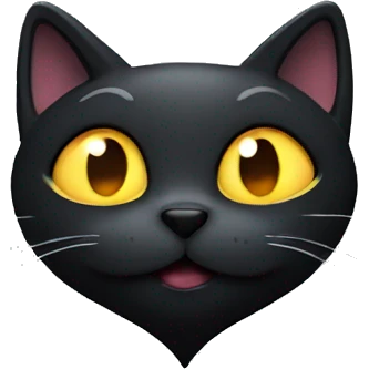 Dark cat forms heart emoji