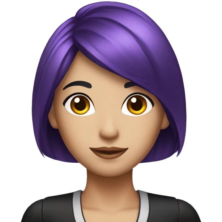casino cashier with black and violet hair emoji
