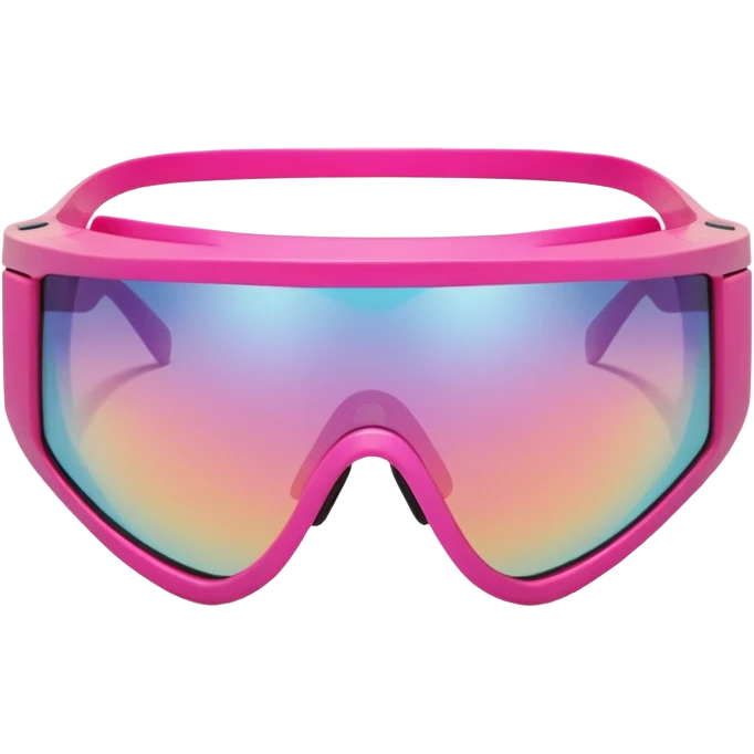 super thick sporty pink shield visor sunglasses with extra chunky oversized frame, heavy-duty build, substantial construction, one-piece lens emoji