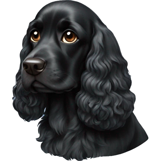 Black working cocker spaniel emoji