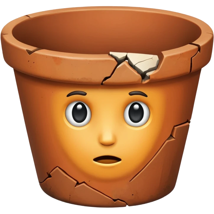 broken empty flower pot  emoji