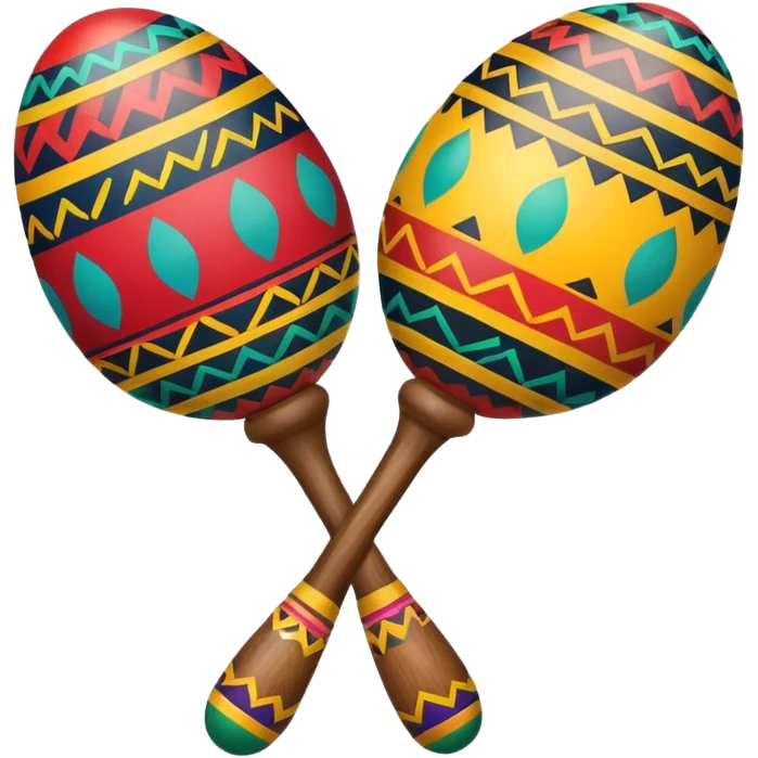 Colorful maracas with tribal patterns and small bead sounds.


 emoji