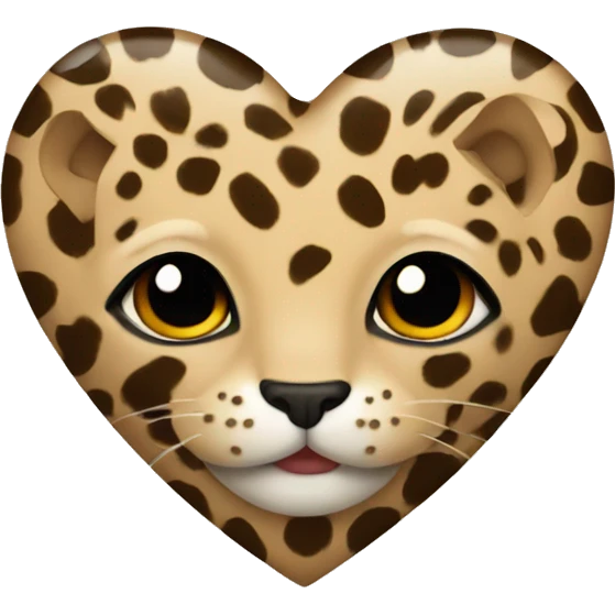 Beige heart with leopard emoji