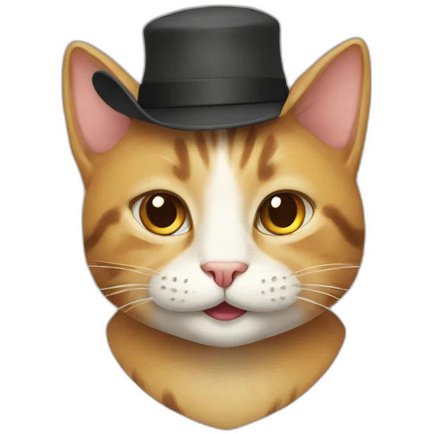 cat with a smile and a hat emoji