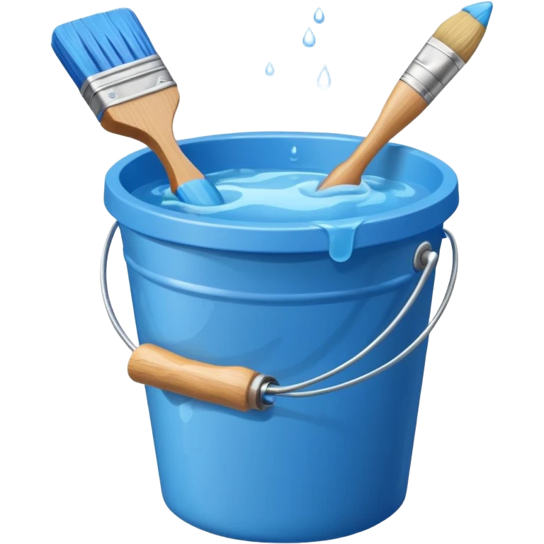 Bucket and brush for cleaning emoji
