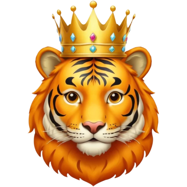Tiger with crown emoji