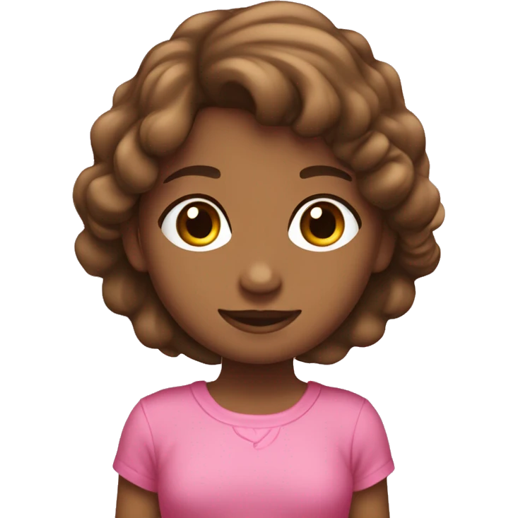 niña con el pelo marrón y ropa rosa  emoji