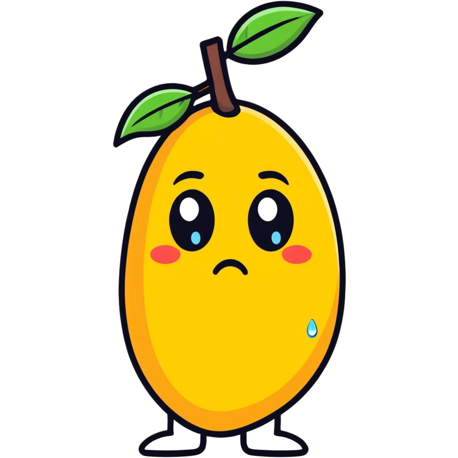 a crying mango iphone style emoji