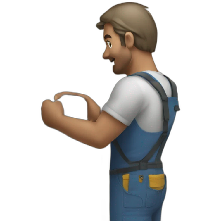 man sanding door emoji