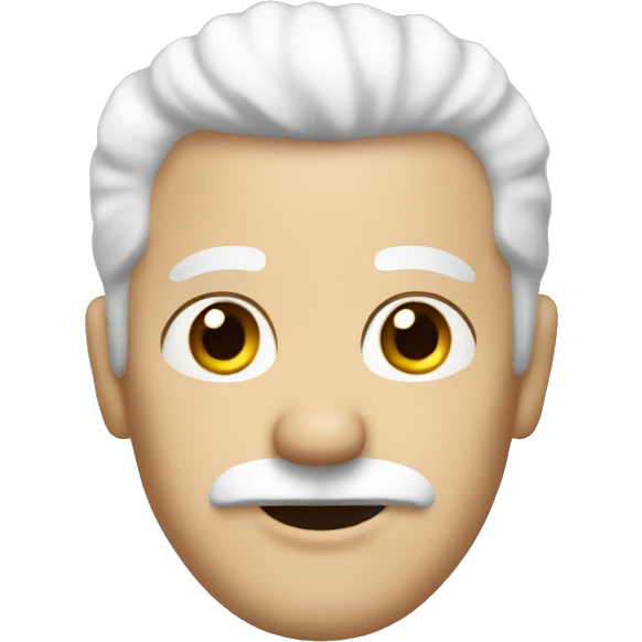 middle-aged man with white hair and a black mustache emoji