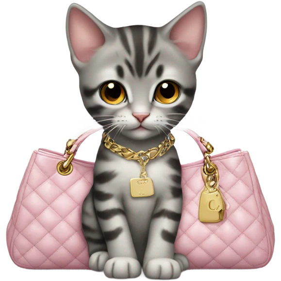 Kitten with Dior purse  emoji