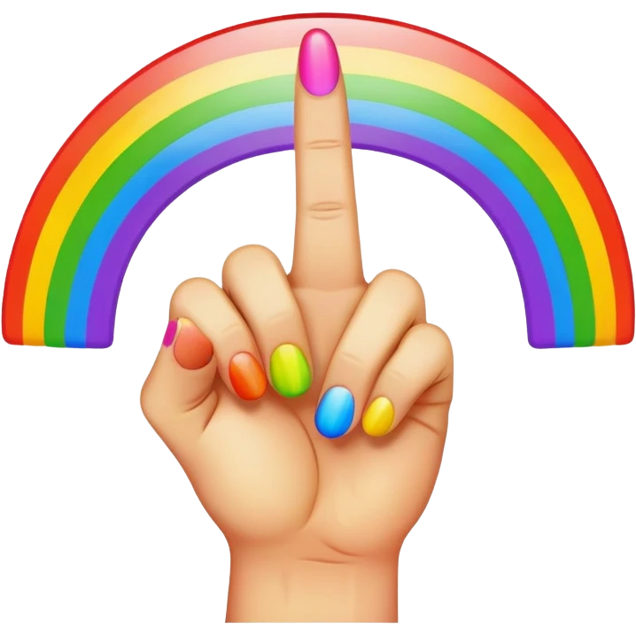 Rainbow middle finger  emoji