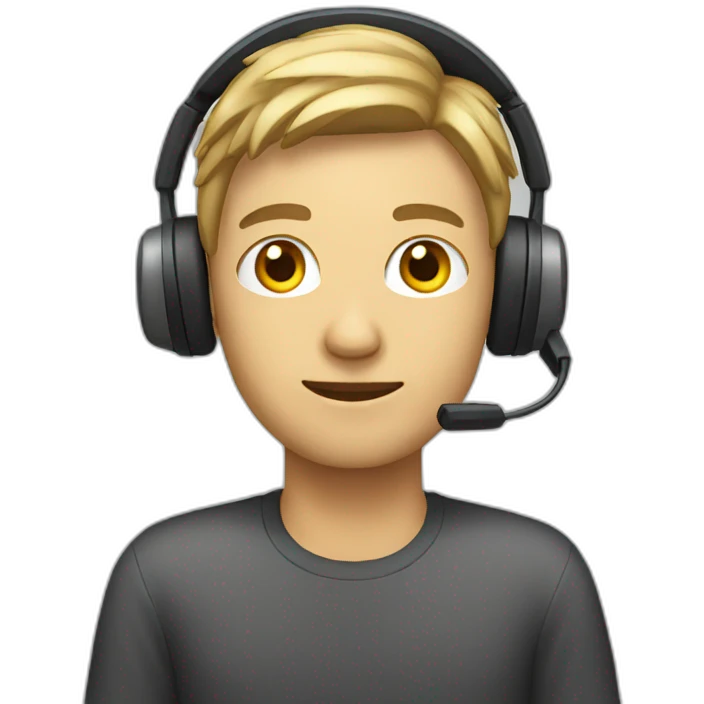 person with headset emoji
