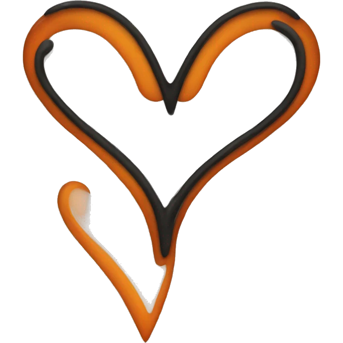 Black and orange heart  emoji