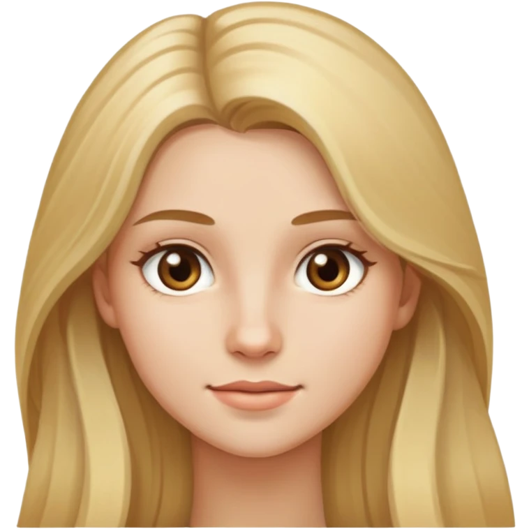 Young woman with long blonde hair and light brown eyes emoji
