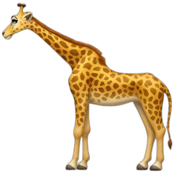 Un girafe au dessus d'un lion emoji