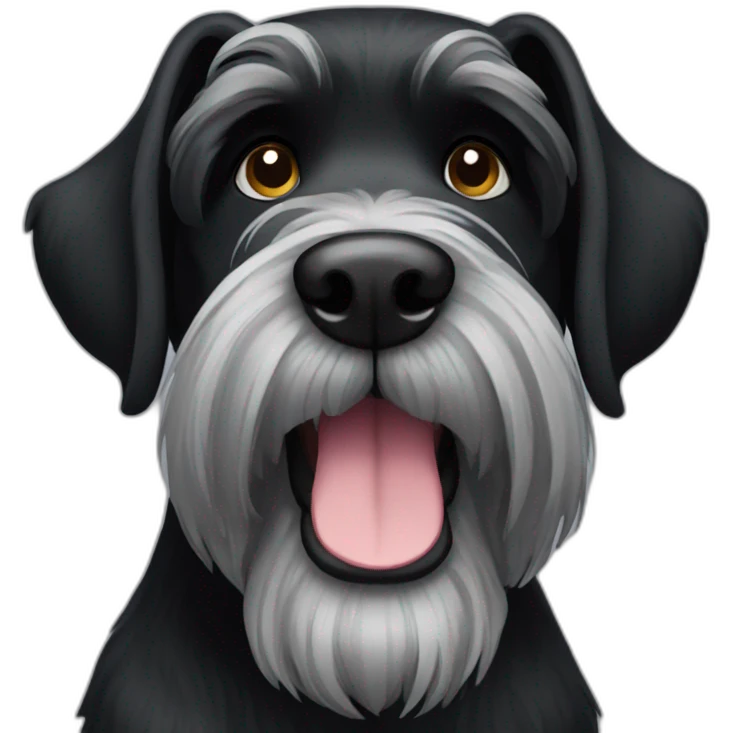 Huge black schnauzer  emoji