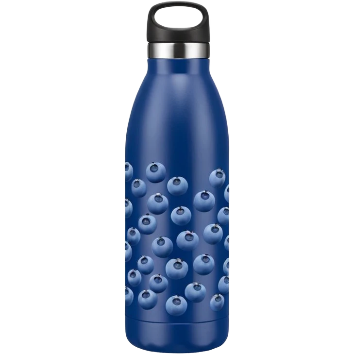 Blueberry patterned thermal water bottle with handle  emoji