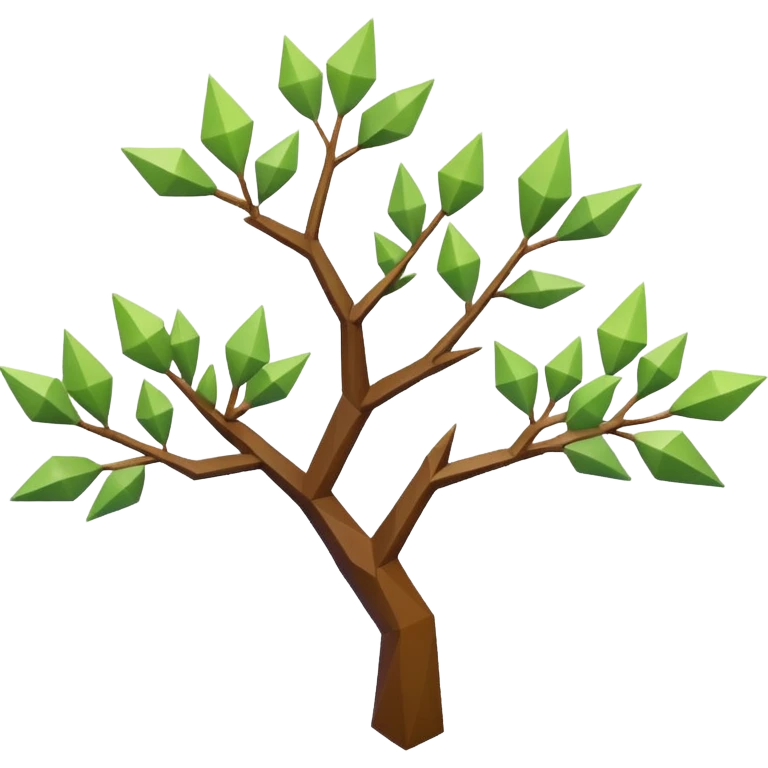 low poly branch white mystical  emoji