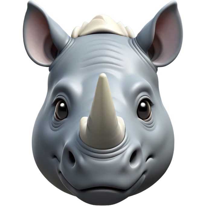 cinematic-cute-rhinoceros-zomed-out-portrait-emoji,-head-tilted-playfully-and-inquisitively,-featuring-a-rugged,-glossy-slate-gray-hide-with-a-gentle,-rounded-ivory-horn-and-round,-sparkling-eyes-filled-with-curious-wonder,-showing-the- (2) emoji