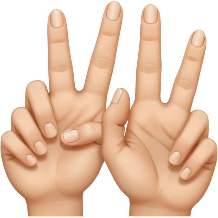 Fais-moi demain coller les unes à côté des autres. La première main gauche le pouce, l’index, majeur sont levé alors que l’annulaire et auriculaire sont repliés. Reproduit la même chose pour la main droite. emoji