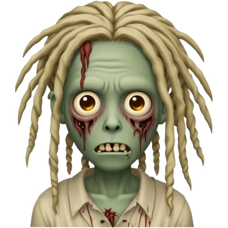 half zombie with locs emoji