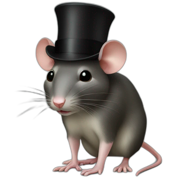 front facing rat wearing a bowler hat emoji