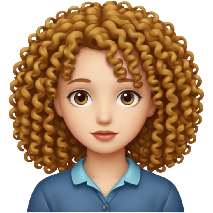 A girl with curly hair emoji